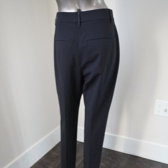 Brunello Cucinelli Monili Pants Navy Blue Tropical Luxury Virgin Wool Size 6 - Picture 5 of 8